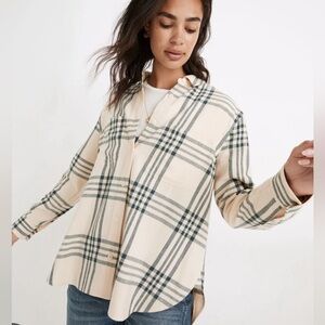 Madewell Window Pane Button Down Flannel-ish Shirt